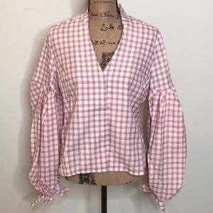Button down Blouse with Bubble Sleeves